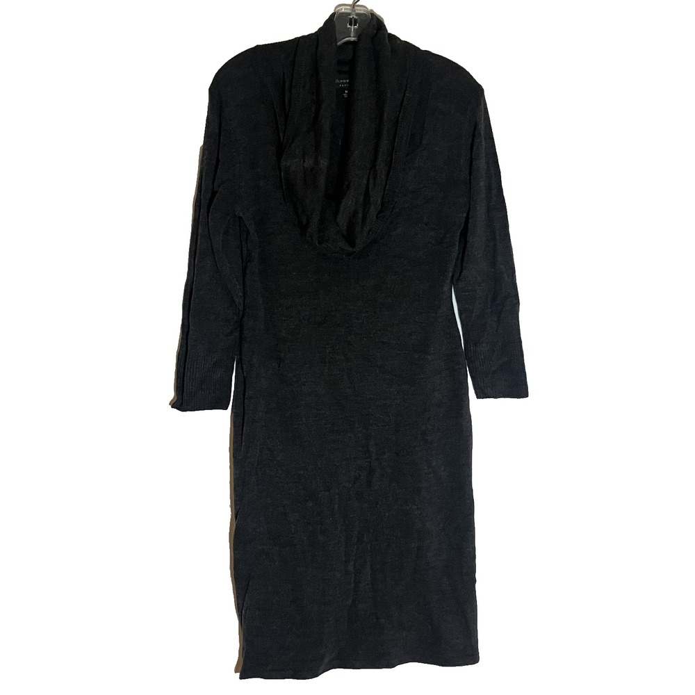 Connected Apparel Dress Womens Medium Gray Cowl Neck Knit Long Sleeve Sweater M